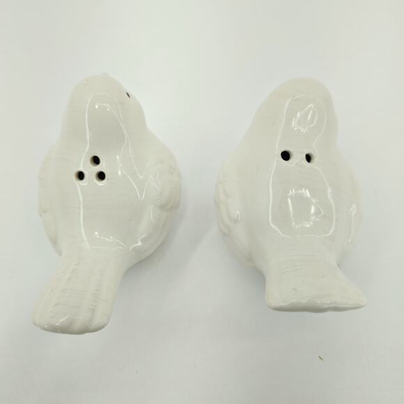 Pier 1 Imports Ceramic White Bird Salt & Pepper Shakers w Stoppers - Picture 3 of 6